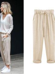 Load image into Gallery viewer, Linen Baggy Pants 
