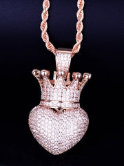 Load image into Gallery viewer, Crown Heart Necklace &amp; Pendant
