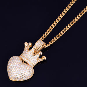 Crown Heart Necklace & Pendant