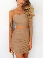 Load image into Gallery viewer, One-Shoulder Off Dress
