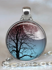 Load image into Gallery viewer, Tree Of Life Glass Cabochon Statement Necklace
