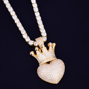 Crown Heart Necklace & Pendant