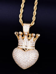 Load image into Gallery viewer, Crown Heart Necklace &amp; Pendant
