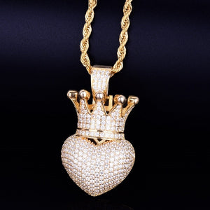 Crown Heart Necklace & Pendant