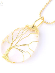 Load image into Gallery viewer, Tree of Life Natural Stone Pendant Necklace
