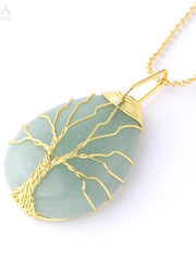 Load image into Gallery viewer, Tree of Life Natural Stone Pendant Necklace

