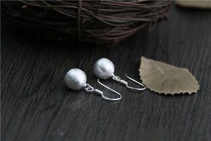 Thai Hand Made Sterling Silver Ball Drop Earrings 