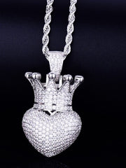 Load image into Gallery viewer, Crown Heart Necklace &amp; Pendant
