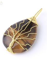 Load image into Gallery viewer, Tree of Life Natural Stone Pendant Necklace
