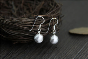 Thai Hand Made Sterling Silver Ball Drop Earrings 