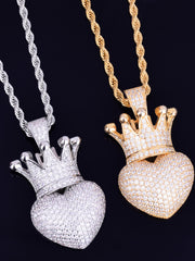 Load image into Gallery viewer, Crown Heart Necklace &amp; Pendant
