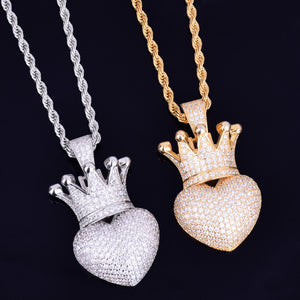 Crown Heart Necklace & Pendant