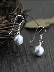 Load image into Gallery viewer, Thai Hand Made Sterling Silver Ball Drop Earrings 
