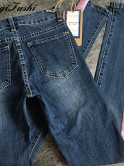 Load image into Gallery viewer, Side Stripes Denim Jeans
