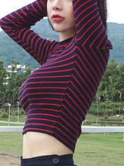 Load image into Gallery viewer, Classic Stripe Turtleneck Crop Top
