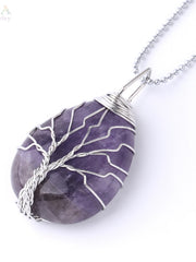 Load image into Gallery viewer, Tree of Life Natural Stone Pendant Necklace
