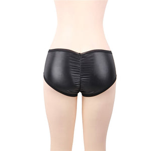 Faux Leather Scrunch Butt Underwear