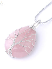 Load image into Gallery viewer, Tree of Life Natural Stone Pendant Necklace
