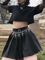 Load image into Gallery viewer, Faux Leather Pleated Skirts
