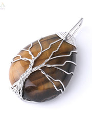 Load image into Gallery viewer, Tree of Life Natural Stone Pendant Necklace
