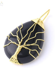Load image into Gallery viewer, Tree of Life Natural Stone Pendant Necklace
