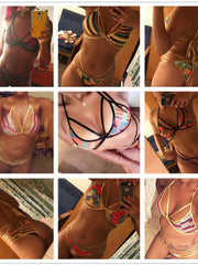 Load image into Gallery viewer, Bikini Ethnic Color Pattern Print

