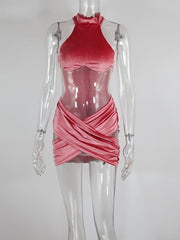 Load image into Gallery viewer, Hollow Out Velvet Mini Dress
