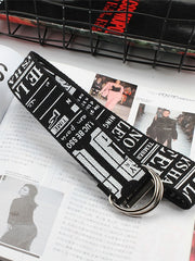 Load image into Gallery viewer,  Unisex Canvas Belts Letters Printed D Ring Double Buckle 
