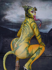 Load image into Gallery viewer, Halloween Animal Cosplay Costume Lady Nightclub Role Playing Costume Lizard Pattern Printing Jumpsuit Club Party Show Jumpsuits