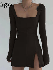 Load image into Gallery viewer, Square Neck Ribbed Dress
