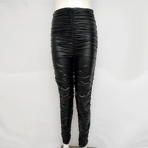 Scrunch Leather Pants