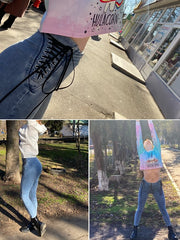 Load image into Gallery viewer, High Waist Side Lace-up Stretchy Jeans
