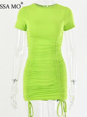 Load image into Gallery viewer, Drawstring Ruched Dress 
