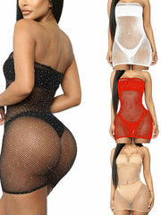 Load image into Gallery viewer, Sheer Sequin Cover Dress
