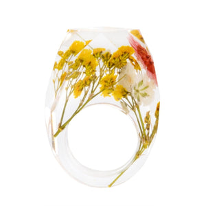 Handmade Dried Flower Resin Ring 