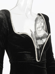 Load image into Gallery viewer, Long-Sleeve Velvet Dress
