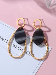 Load image into Gallery viewer,  Black &amp; Gold Acrylic Earrings
