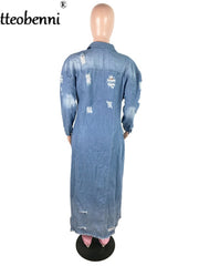 Load image into Gallery viewer, Long Denim Jacket
