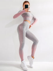 Load image into Gallery viewer, Long Sleeve Top &amp; Legging Fitness Outfit

