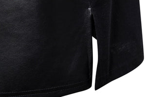 Faux Leather Hoodie