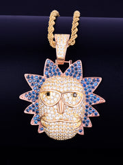 Load image into Gallery viewer, Iced Out Face Pendant &amp; Chain
