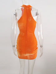 Load image into Gallery viewer, Hollow Out Velvet Mini Dress
