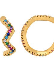 Load image into Gallery viewer, Women CZ Rainbow Earrings Cubic Zirconia - vendach
