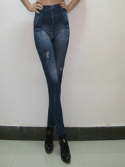 Load image into Gallery viewer, Slim Faux Denim Jeans Leggings W/ Pockets
