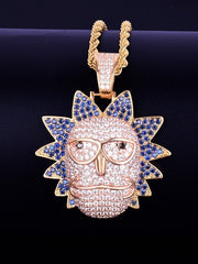 Load image into Gallery viewer, Iced Out Face Pendant &amp; Chain
