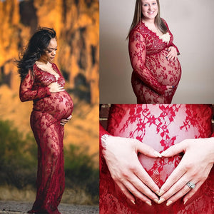 Maternity Sheer Lace Dress
