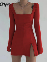 Load image into Gallery viewer, Square Neck Ribbed Dress
