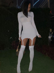 Load image into Gallery viewer,  Long Sleeve Mini Dress with Stocking 
