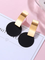 Load image into Gallery viewer,  Black &amp; Gold Acrylic Earrings
