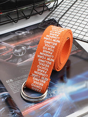 Load image into Gallery viewer,  Unisex Canvas Belts Letters Printed D Ring Double Buckle 
